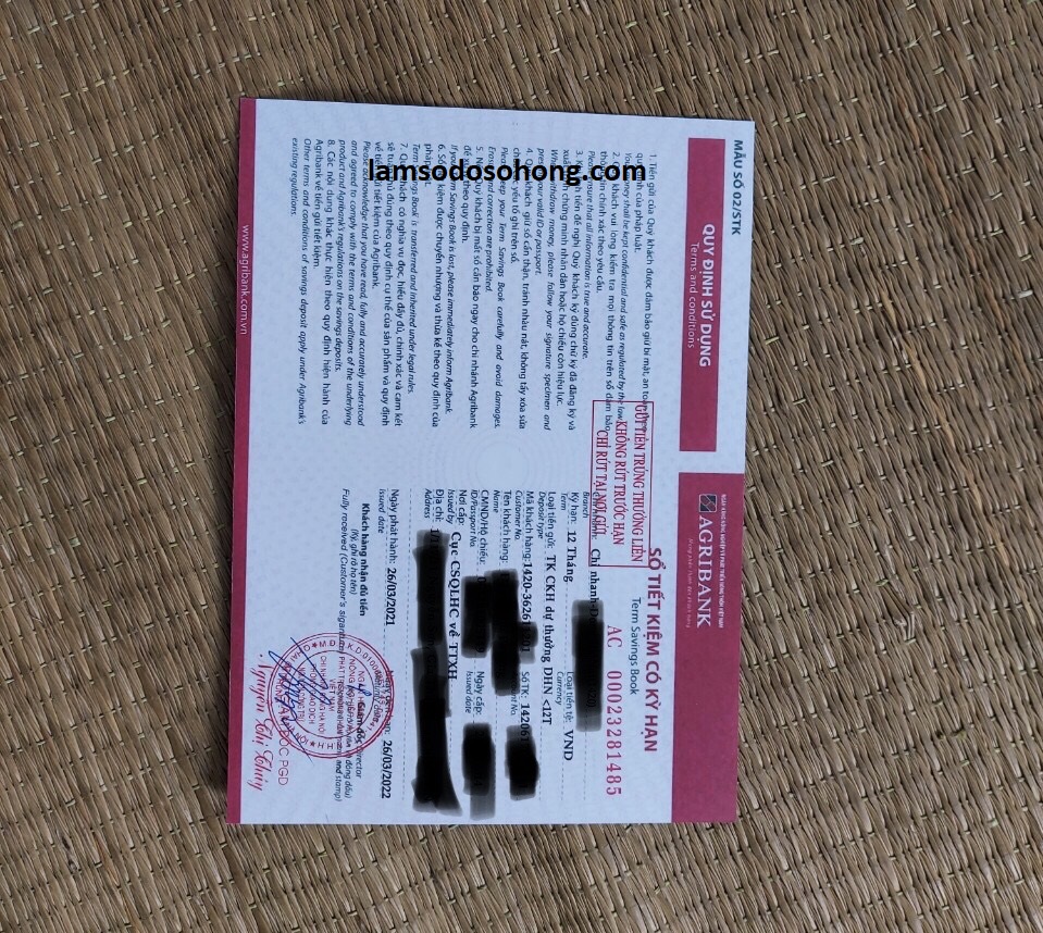 làm sổ tiết kiệm giả