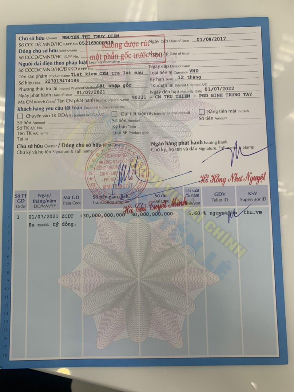 sổ tiết kiệm xin visa, sổ tiết kiệm giả.